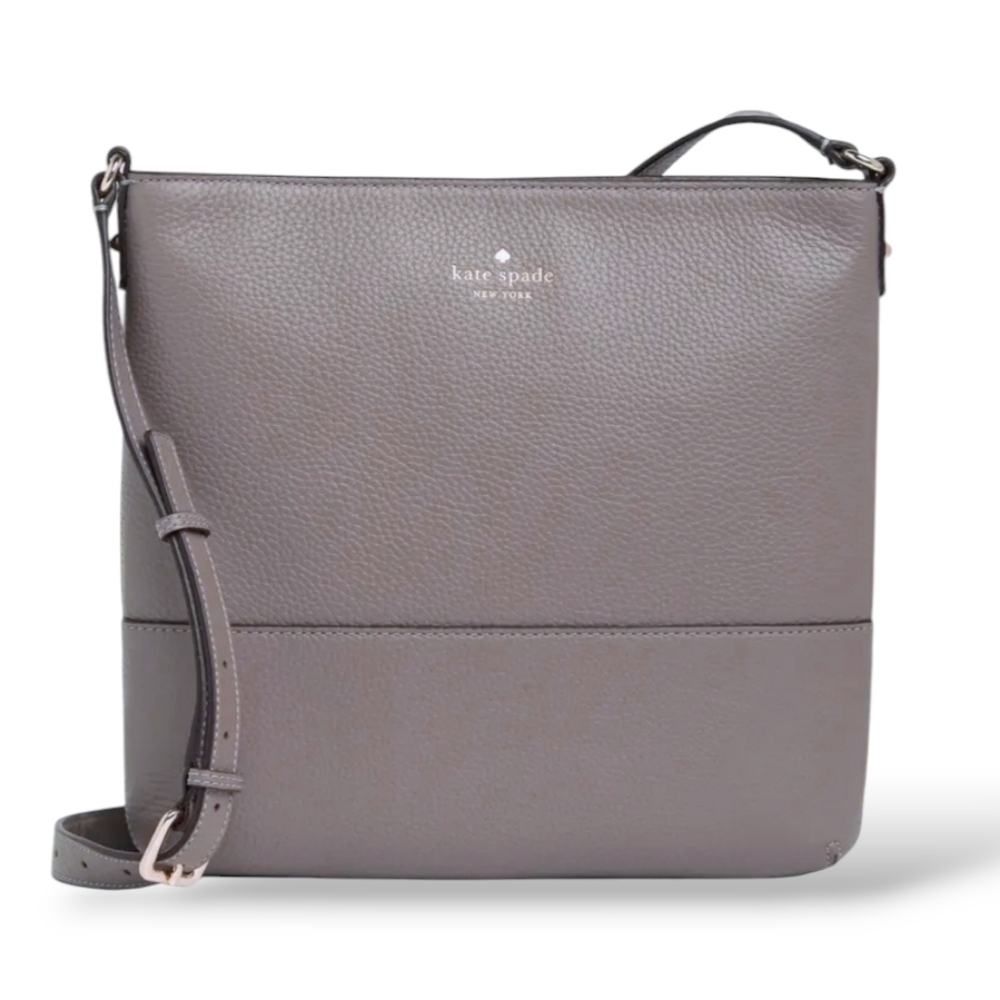 Kate Spade New York Southport Ave Cora Crossbody Bag |Mineral Gray Leather Purse